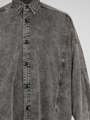 Denim Oversized Grey Stone Washed Shirt