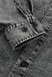 Denim Oversized Grey Stone Washed Shirt