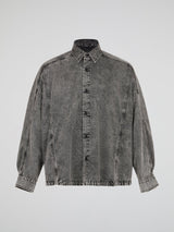 Denim Oversized Grey Stone Washed Shirt