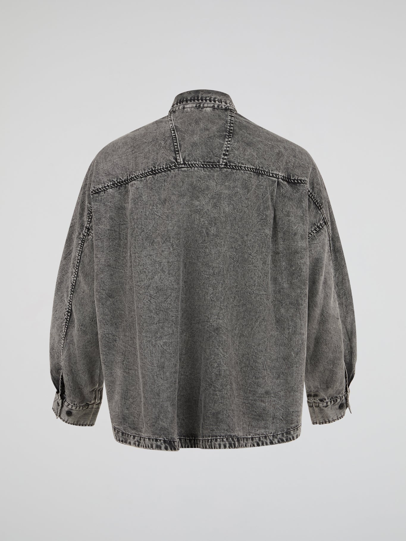 Denim Oversized Grey Stone Washed Shirt