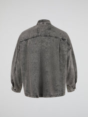Denim Oversized Grey Stone Washed Shirt