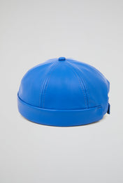 Docker Hat Royal Blue PU Leather