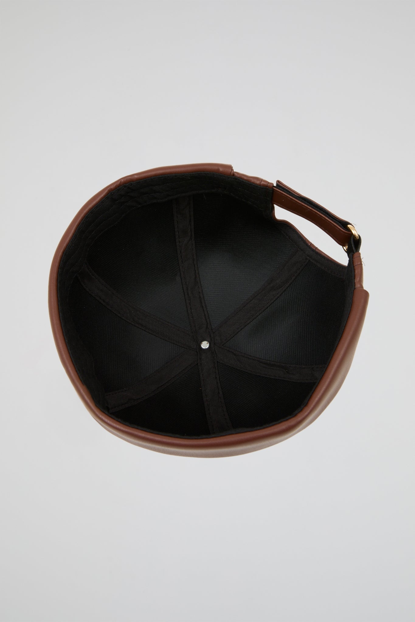 Docker Hat Dark Brown hat PU Leather