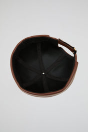 Docker Hat Dark Brown hat PU Leather