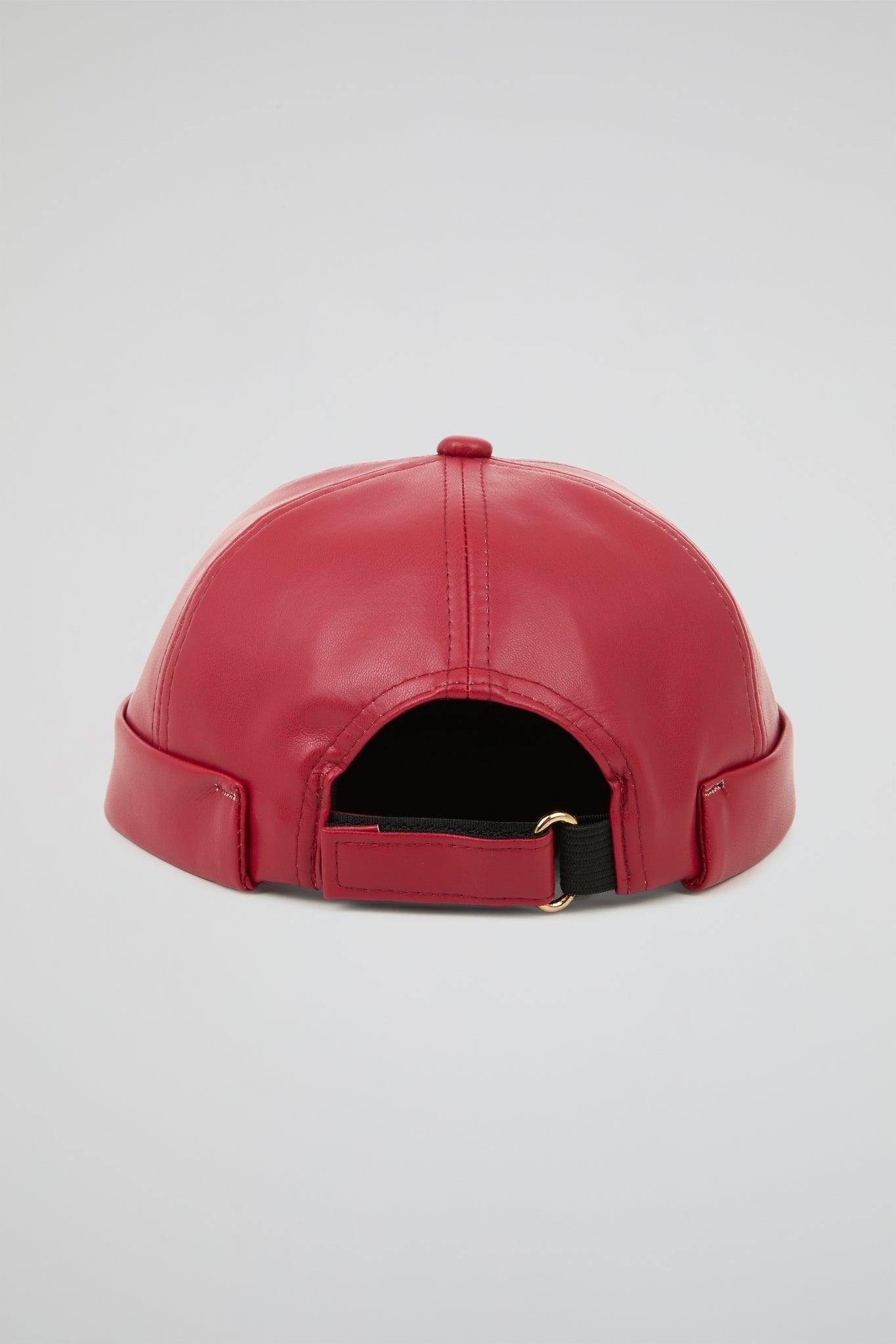 Docker Hat Cherry Red PU Leather