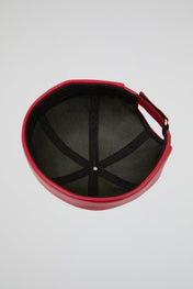 Docker Hat Cherry Red PU Leather