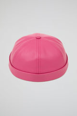 Docker Hat Magenta Pink PU Leather