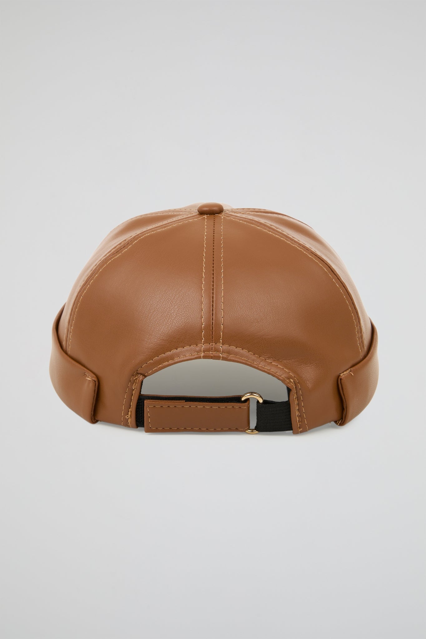 Docker Hat Camel PU Leather