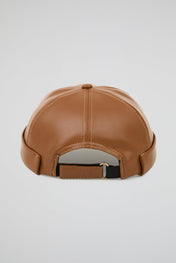 Docker Hat Camel PU Leather