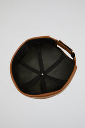 Docker Hat Camel PU Leather
