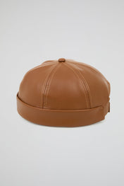 Docker Hat Camel PU Leather