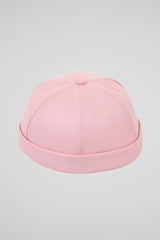 Docker Hat pink PU Leather