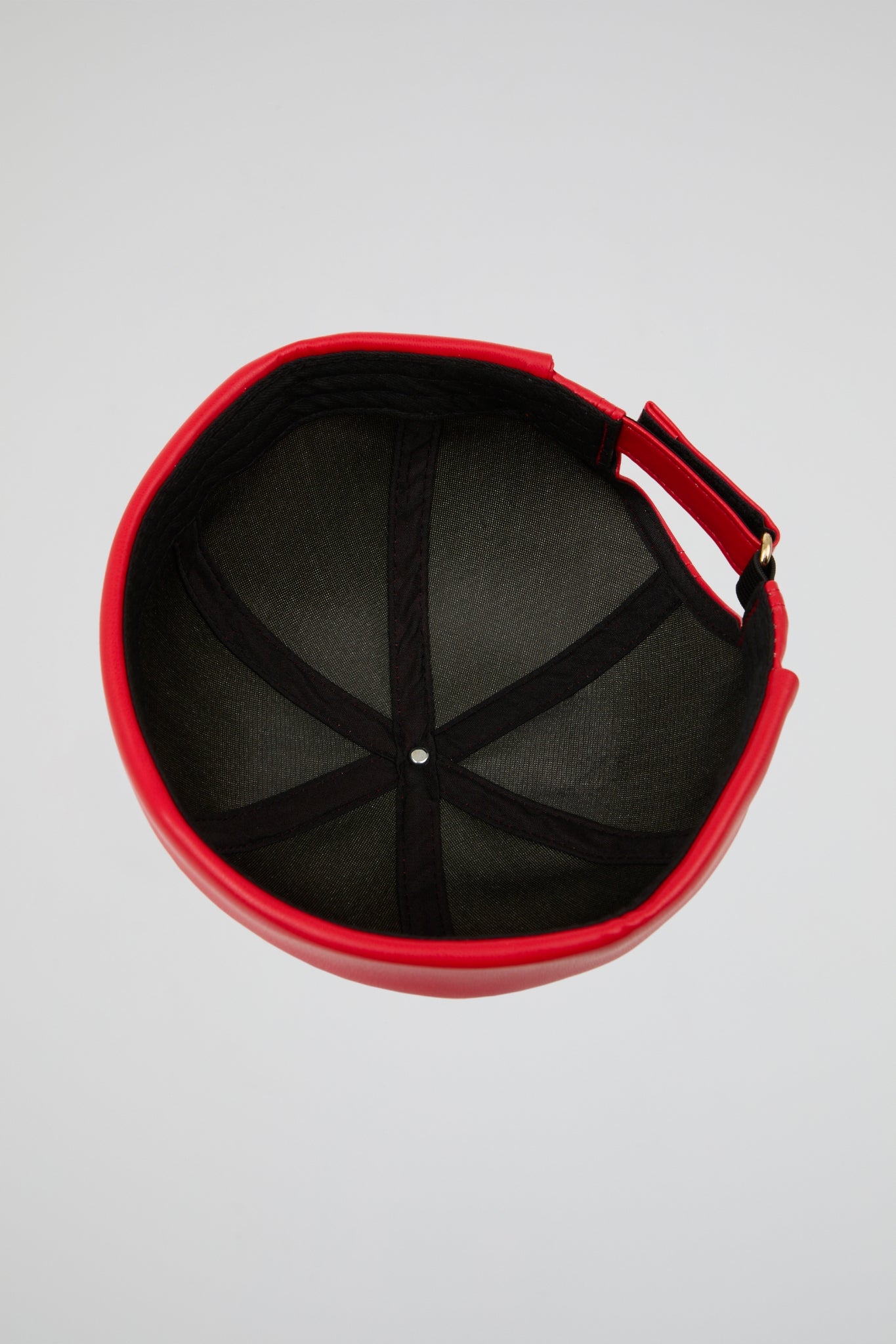 Docker Hat Bright Red PU Leather