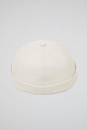 Docker hat white PU Leather