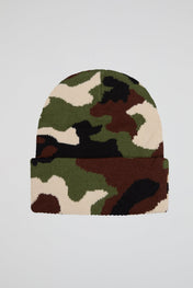 Khaki-Brown Camouflage Knitted Beanie