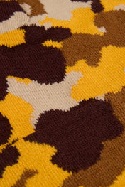 Yellow-Brown Camouflage Knitted Beanie