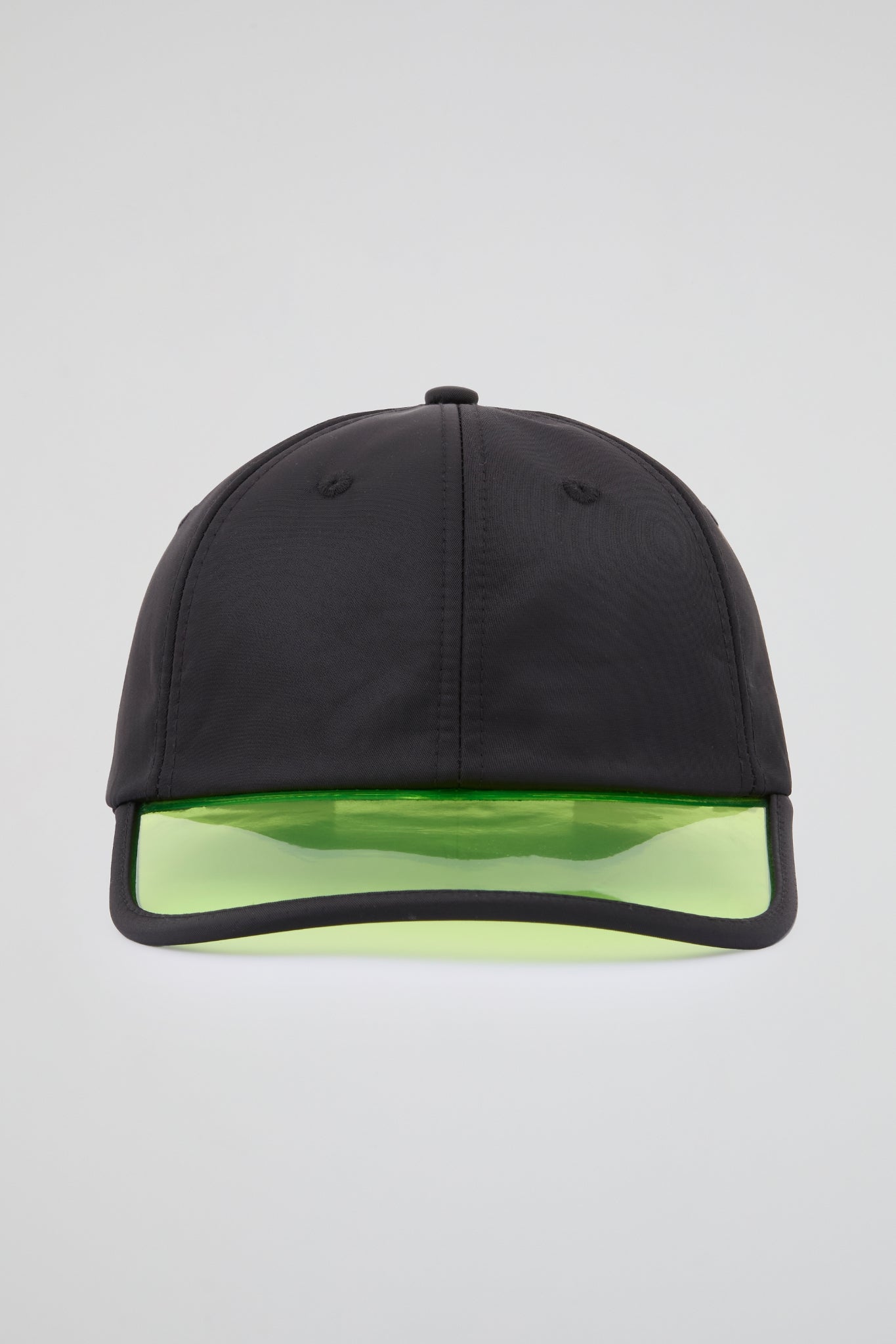 Black Baseball cap with neon yellow pvc visor
