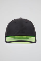 Black Baseball cap with neon yellow pvc visor