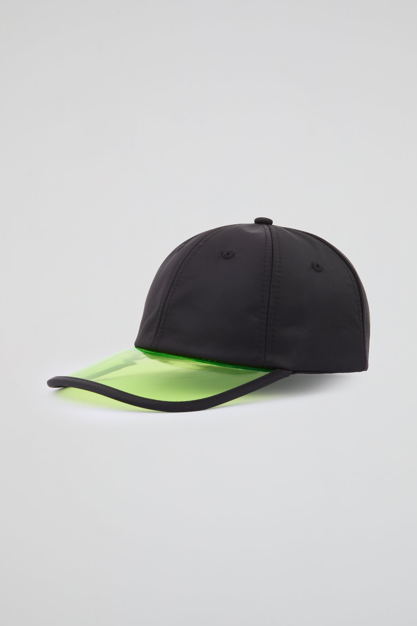 Black Baseball cap with neon yellow pvc visor