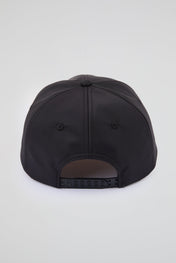 Black baseball cap with orange pvc visor