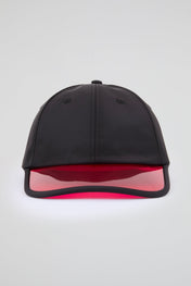 Black Baseball cap with red pvc visor