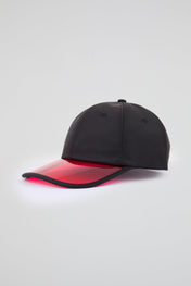 Black Baseball cap with red pvc visor