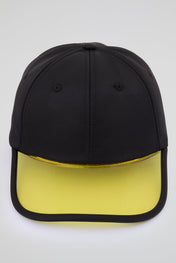 Black Baseball cap with yellow pvc visor