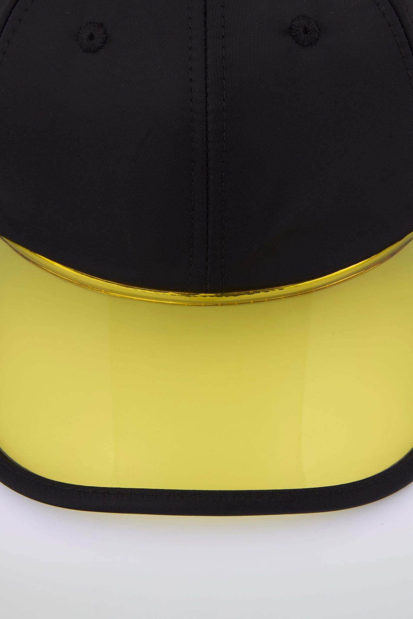 Black Baseball cap with yellow pvc visor