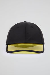 Black Baseball cap with yellow pvc visor