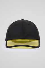 Black Baseball cap with yellow pvc visor