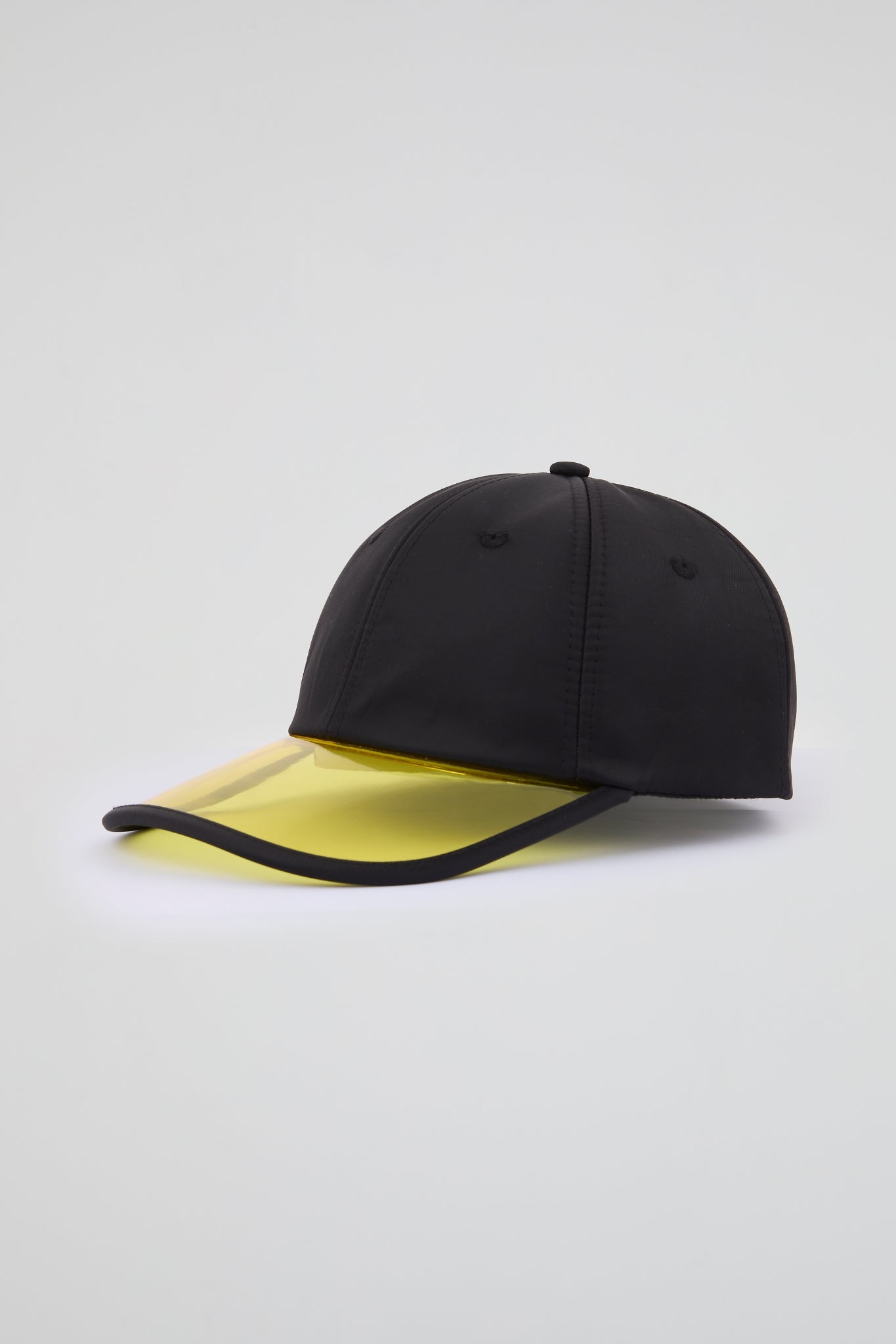 Black Baseball cap with yellow pvc visor