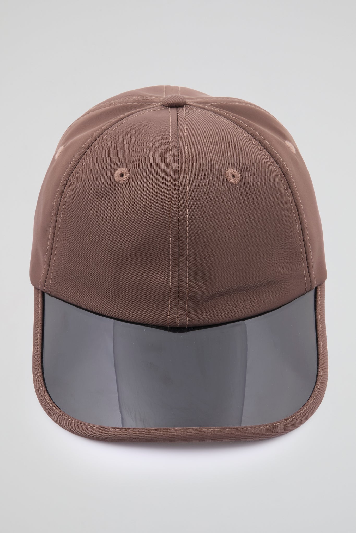 Dark brown Baseball cap with blue pvc visor