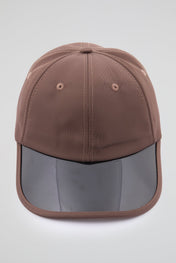 Dark brown Baseball cap with blue pvc visor