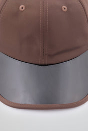 Dark brown Baseball cap with blue pvc visor
