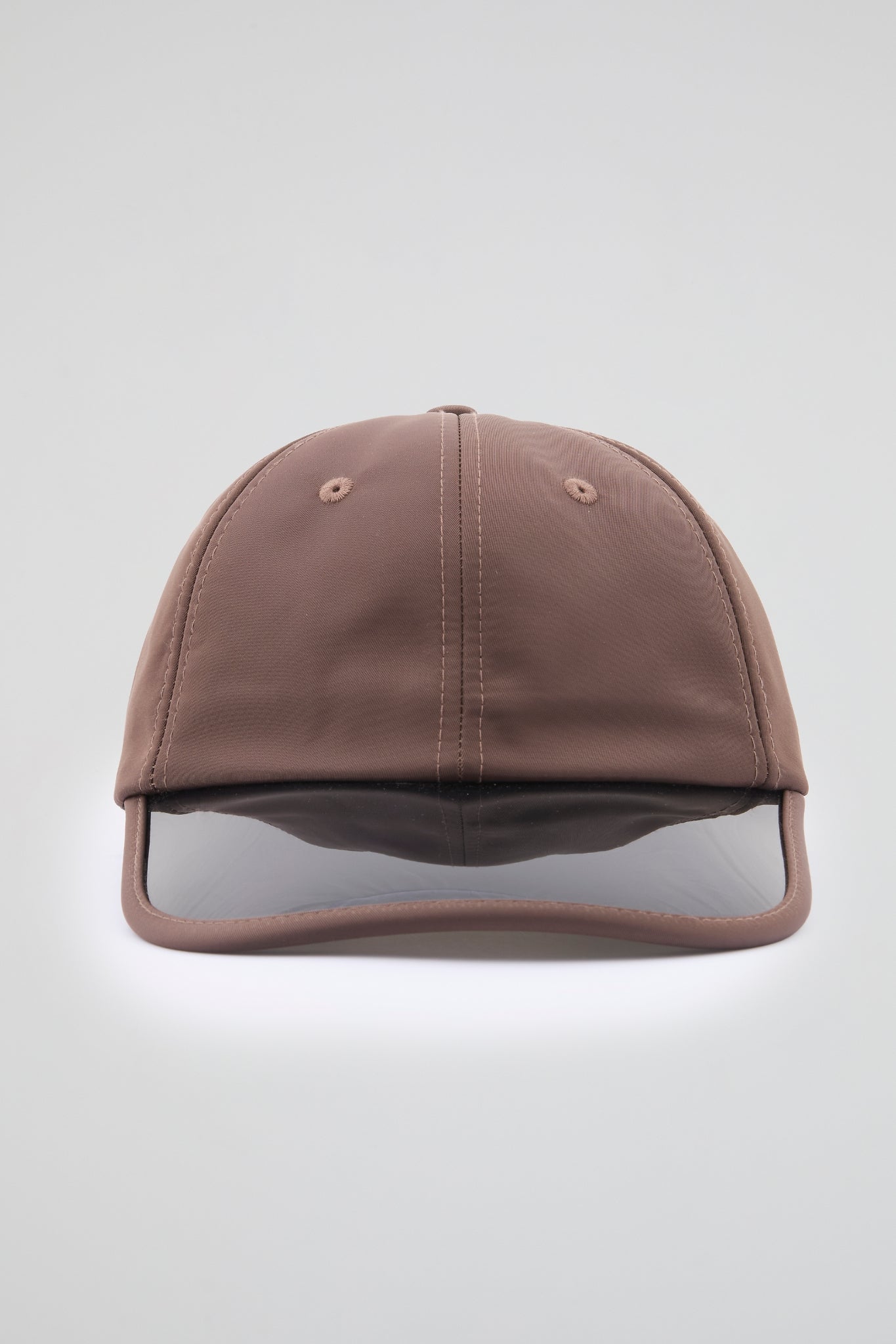 Dark brown Baseball cap with blue pvc visor