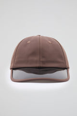 Dark brown Baseball cap with blue pvc visor
