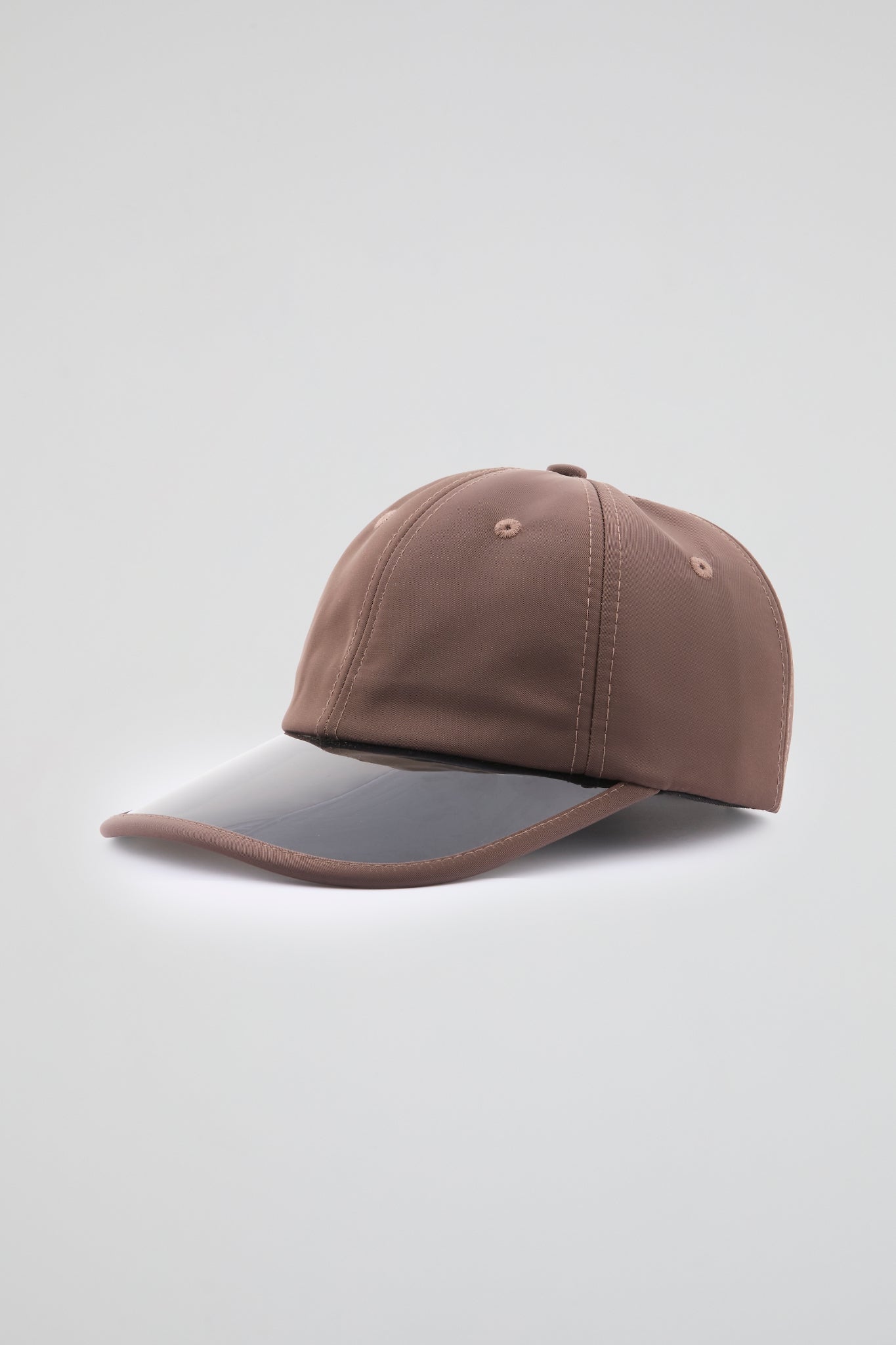 Dark brown Baseball cap with blue pvc visor