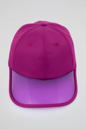 Fuchsia Baseball cap with purple pvc visor