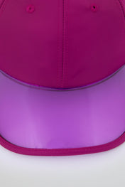 Fuchsia Baseball cap with purple pvc visor
