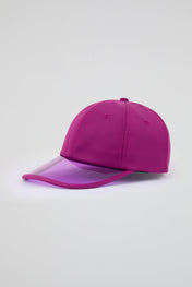 Fuchsia Baseball cap with purple pvc visor