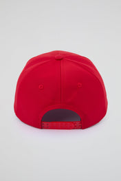 Red Baseball cap with pink pvc visor