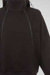 Black Structured Field Jacket Hoodie