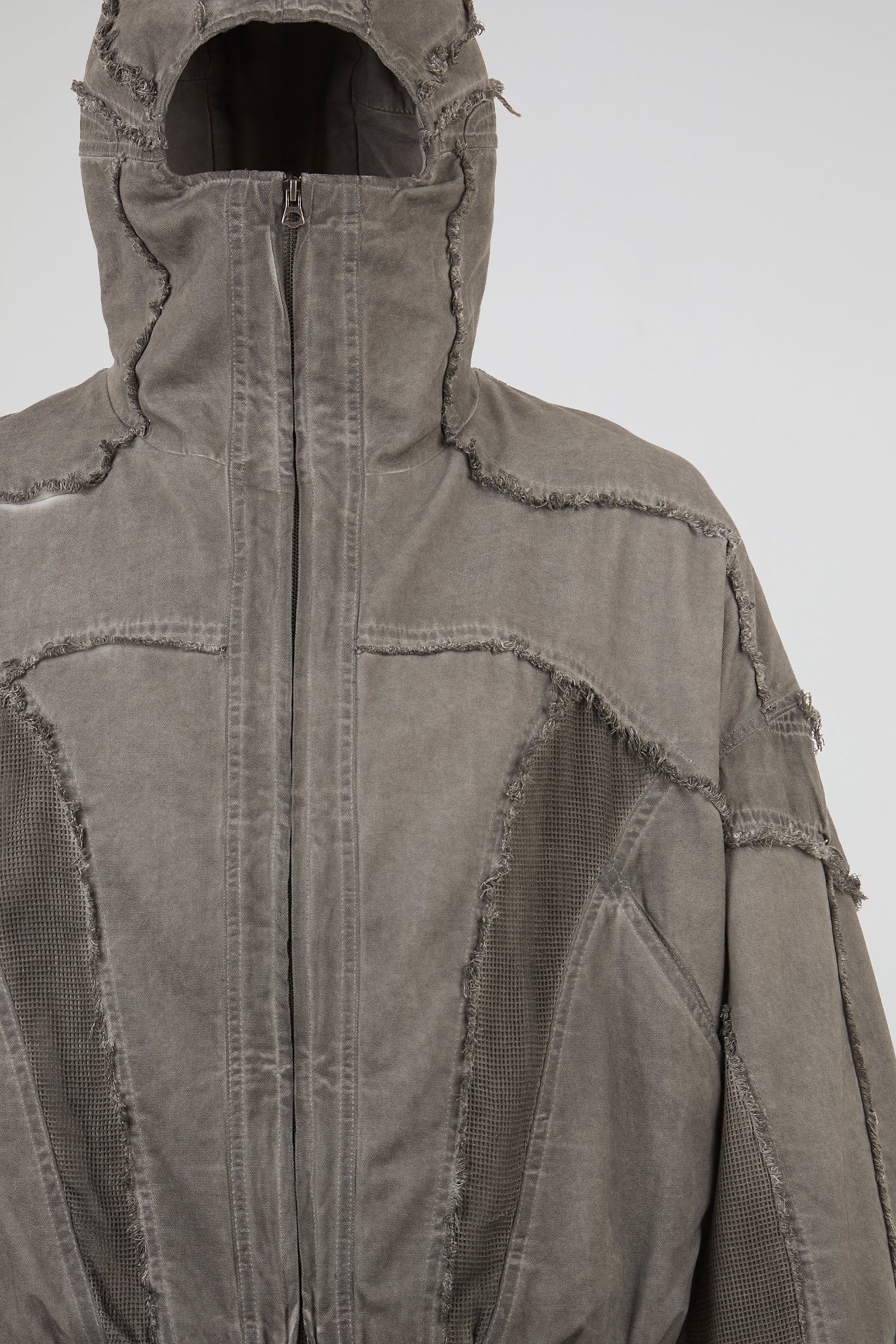 Multi-Tonal Pixel Knit Zip-Up Jacket