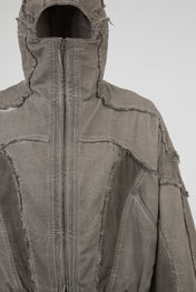 Multi-Tonal Pixel Knit Zip-Up Jacket
