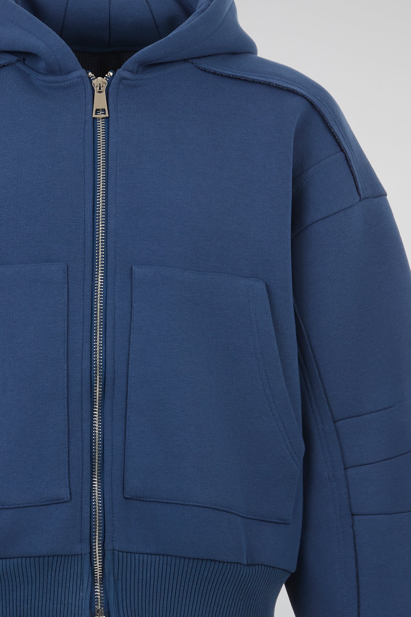 Blue Architectural Hooded Jacket