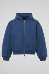 Blue Architectural Hooded Jacket