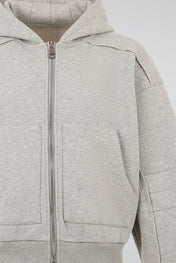 Light Grey Architectural Hooded Jacket