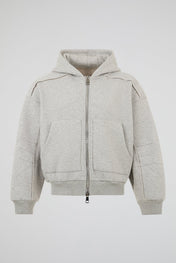 Light Grey Architectural Hooded Jacket