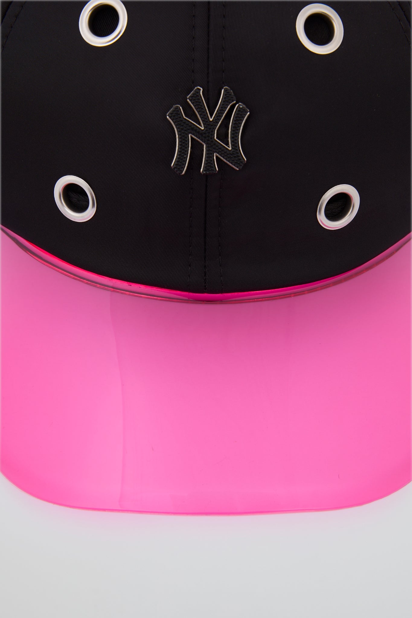 Eyelet Black & Pink NY Baseball Cap