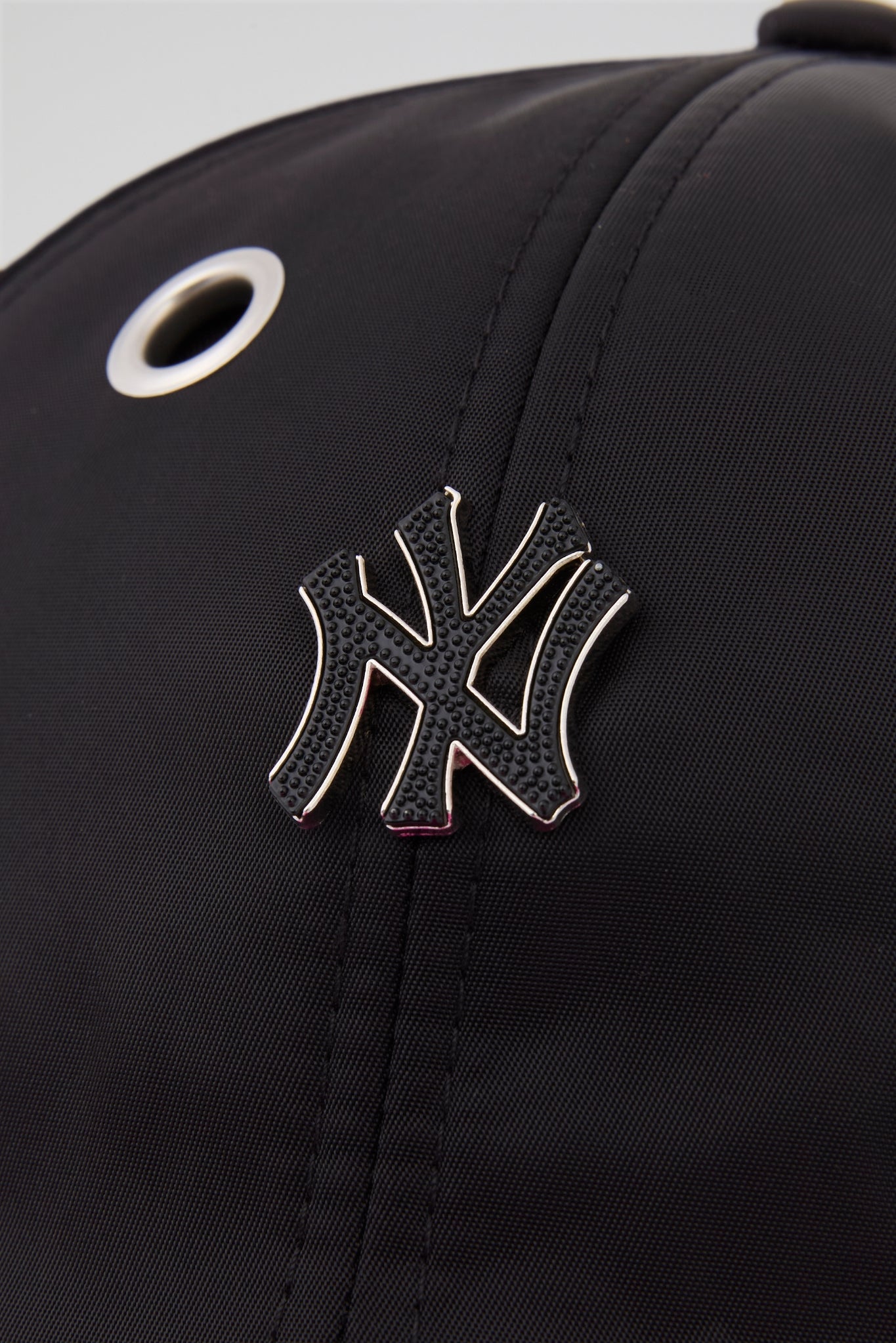 Eyelet Black & Pink NY Baseball Cap